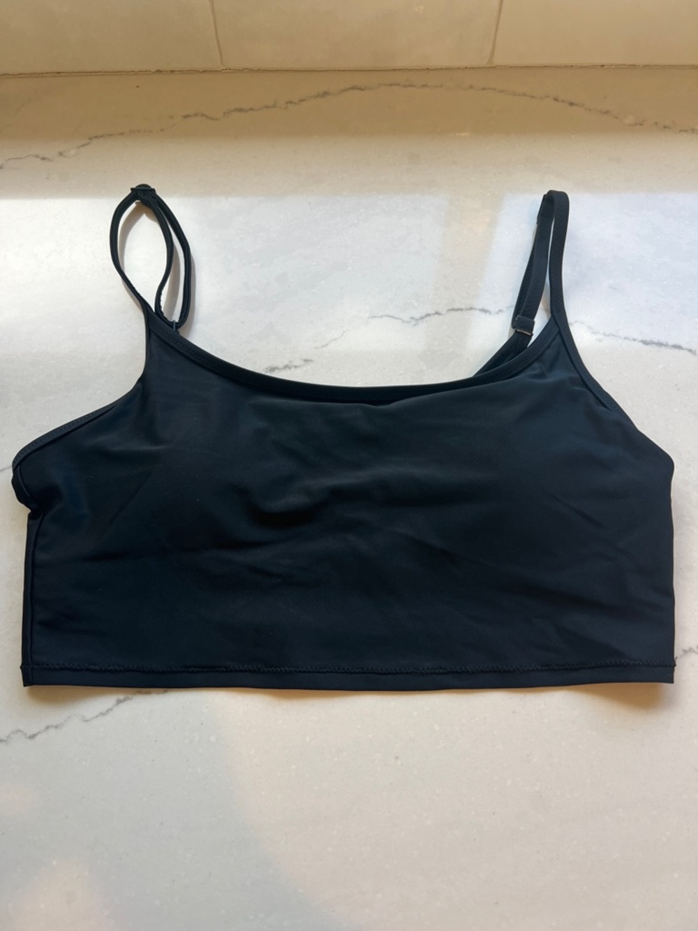 aerie Black Bikini Top with Thin Adjustable Straps